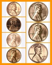 1968s-1974s Lincoln Cent S Mint Complete San Francisco Set (lot Of 7)(BU) READ!!