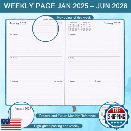 Planner 2025-2026 - 18 Months (Jan 25 - Jun 26) Agenda Planner 2025-2026 with - Picture 3 of 5