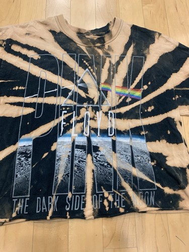 Pink-Floyd Crop-Top Shirt Womens Large Liquid-Blue Swirl Stomach Rock Festival - Picture 2 of 6