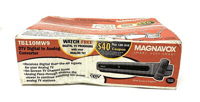 DTV Digital Magnavox To Analog TV Converter TB110MW9A New Open Box With Remote