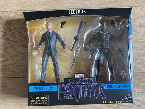 Figuras de Everett Ross Erik Killmonger Black Panther de Marvel Legends sin usar, en caja ¡Nuevas!