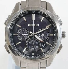 Seiko Brightz SAGA197 Radio wave control Date Titan Black Slv Solar Mens Watch