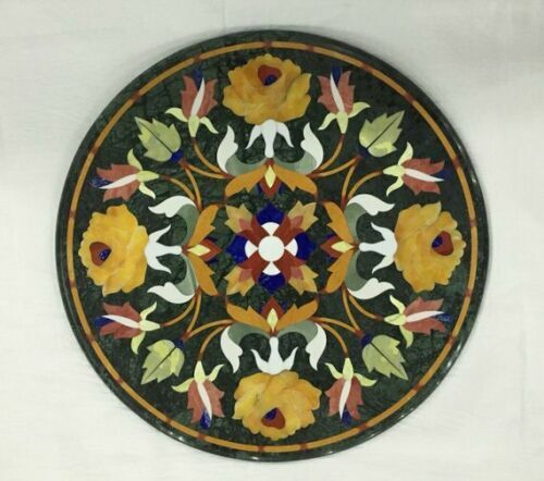 18'' Green Marble Coffee Center Table Top Fancy Inlay Malachite Lapis ...