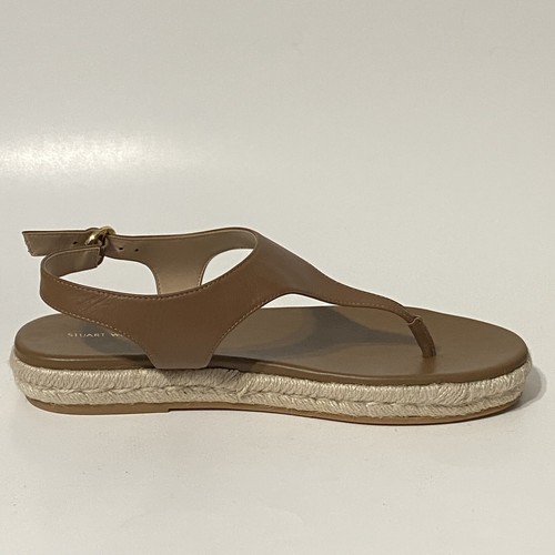 Stuart Weitzman Mykonos T-Strap Espadrille Sandals Sz 10 Brown NEW MRSP $295 - Picture 3 of 9
