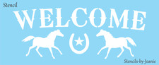 Welcome STENCIL Horses HorseShoe Barn Star Cowboy font Reusable DIY Craft Signs