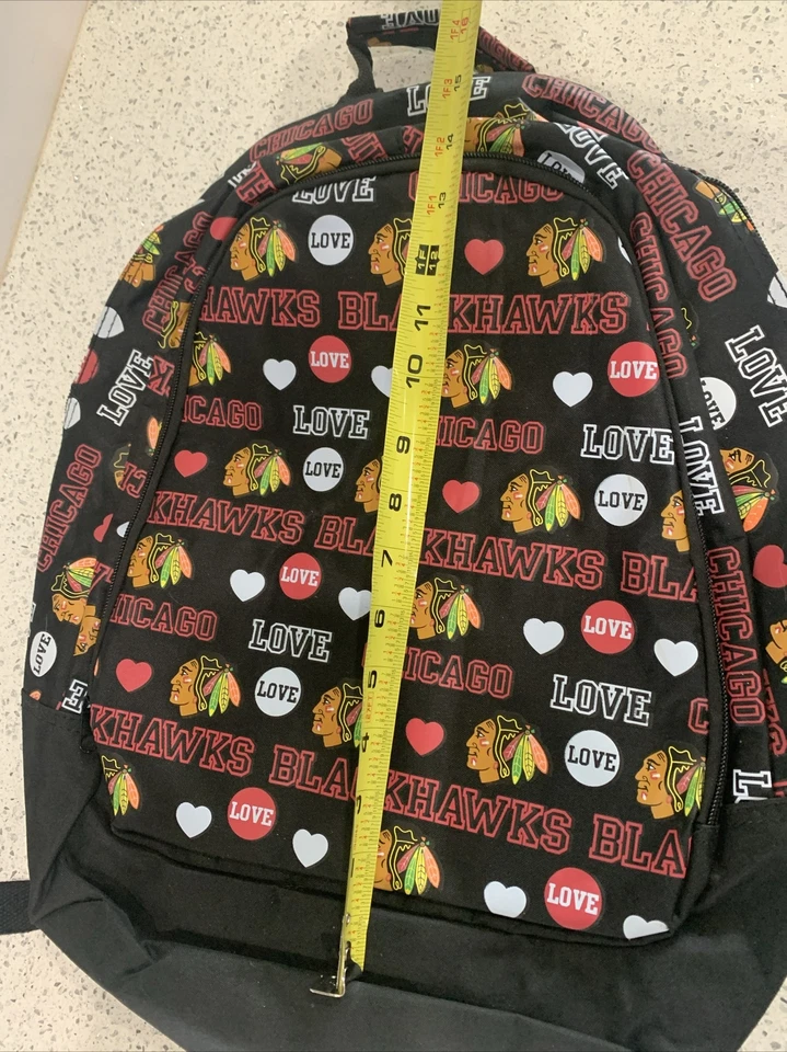 Mochila de ação Chicago Blackhawks preta da Forever Collectibles - Imagem 4 de 4