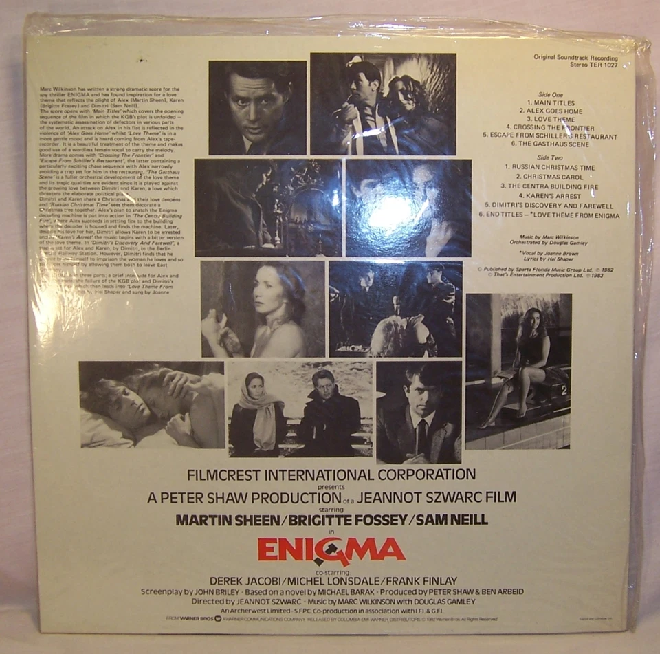 Marc Wilkinson ENIGMA Imported Original Soundtrack Mint/Sealed 1982 LP - Image 2 of 2