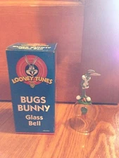 Looney Tunes Bugs Bunny 1998 Glass Bell New in Box Warner Brothers Bell
