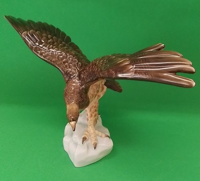Porzellan Figur Herend Adler Vogel 19x33cm