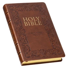 Medium Brown KJV Deluxe Bible with Thumb Index BRAND NEW in Shrink Wrap