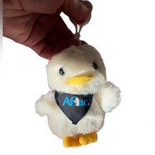 Aflac Plush Duck Keychain Mascot Soft Toy Clip-On Promo Collectible SOUND WORKS