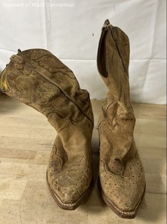Justin Brown Roughout Leather Western Cowboy Boots Women's Size 8.5 B