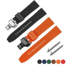 Fashion FKM Fluoro Rubber Watch Strap Band 18 19 20 21 22 24mm Smart Bracelet