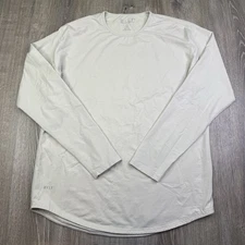 BYLT Long Sleeve Shirt Drop Cut Lux Premium Basics Crewneck Tee White Men’s XL