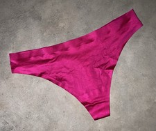 NEW Vtg VICTORIA S SECRET second Skin SATIN No show Thick Band Thong Panty Large