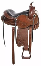 Hand Carved Leather Gaited Horse Tack Saddle Comfy seat Size 15".