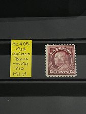 UNITED STATES OF AMERICA FRANKLIN 12c CLARET BROWN 1914 SCOTT #435