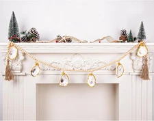 Oyster Shells Wood Bead Garland - Coastal Christmas As Shown in the Figure 