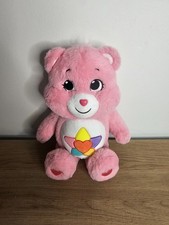 Care Bears 2022 Pink True Heart Plush Stuffed Animal Bear with Star Heart Belly