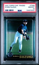 2001 TOPPS CHROME TRADED #T266 ICHIRO SUZUKI ROOKIE RC PSA 10