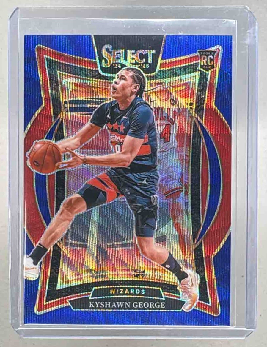 Kyshawn George 2024 Panini Select #85 Blue Wave Prizm Concourse Rookie RC /75