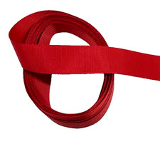 5 yards 7/8" Solid Red Grosgrain Ribbon w Distinct Ribbed Texture 100 polyester