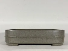 Preowned Japanese Tokoname Unglazed Rectangular Bonsai Pot Seizan- 12.75” By 9”