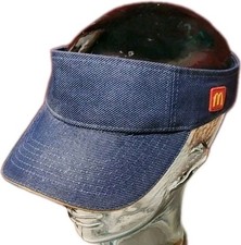 McDonald's Crew Member Employee Uniform Visor Hat Adjustable SnapBack Blue Denim