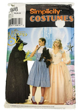 Simplicity 7808 Wizard of Oz Costume Pattern Dorothy Wicke Witch Glinda 18 20 22