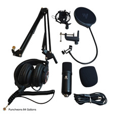 MAONO AU-A04H Cardioid Podcast Microphone with Studio Headphone Set