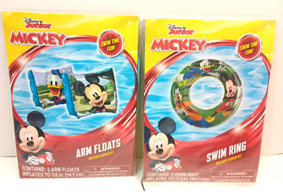 Disney Mickey Mouse  Arm Floats,  Swim Ring & Repair Kit