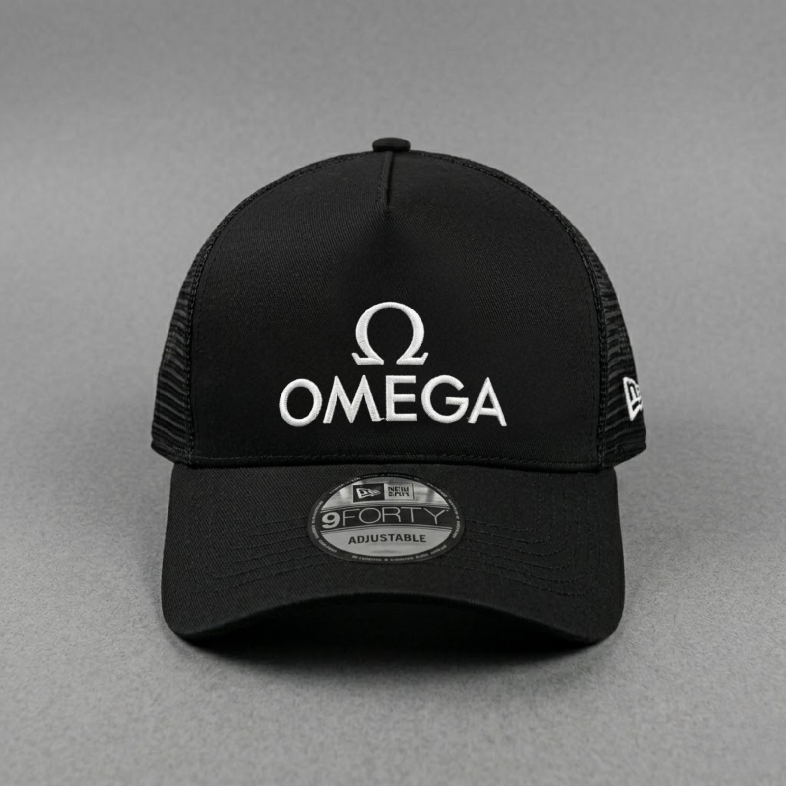 Omega Watch Logo Embroidered Hat Adjustable Black Mesh Cap Accessory Gift