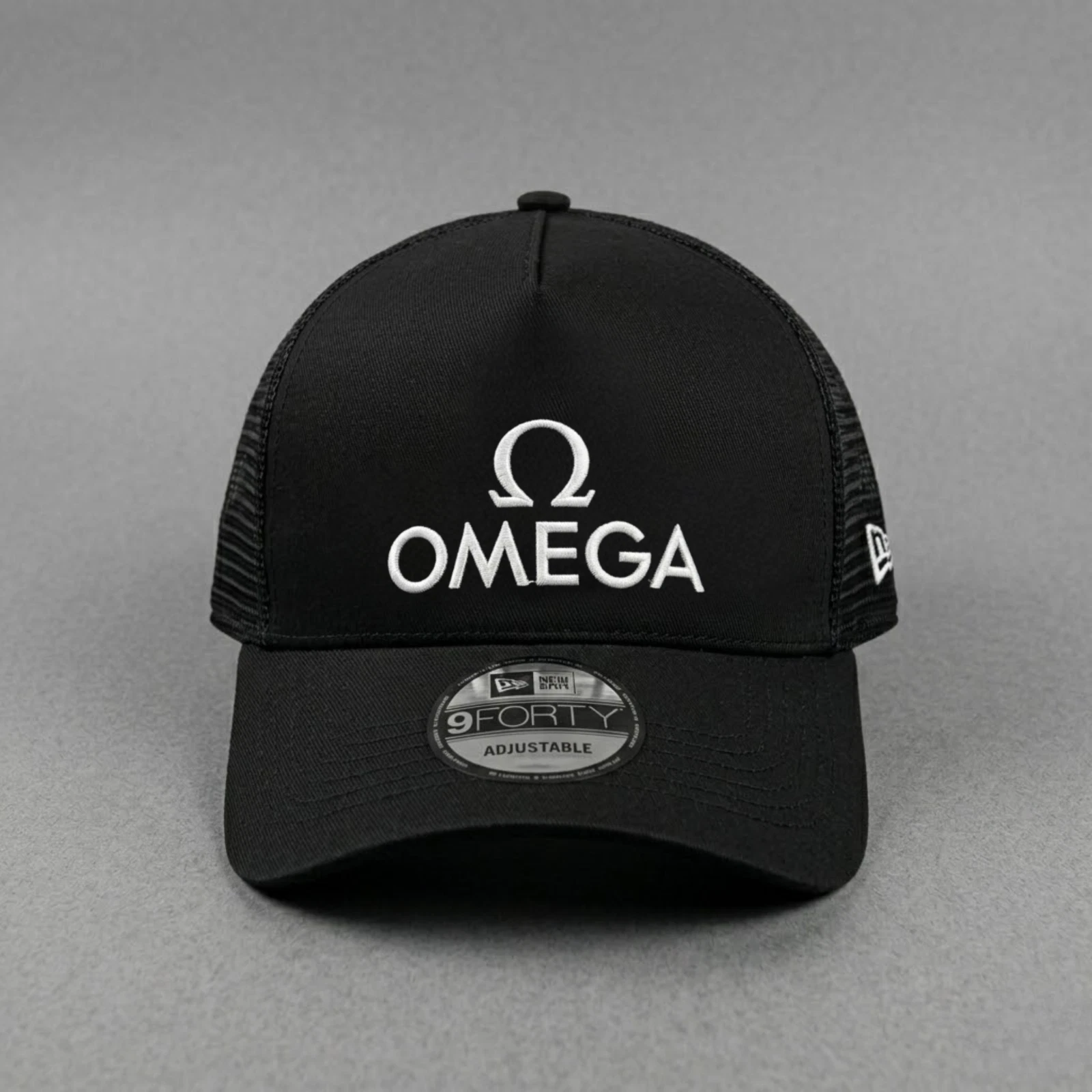 Omega Watch Logo Embroidered Hat Adjustable Black Mesh Cap Accessory Gift