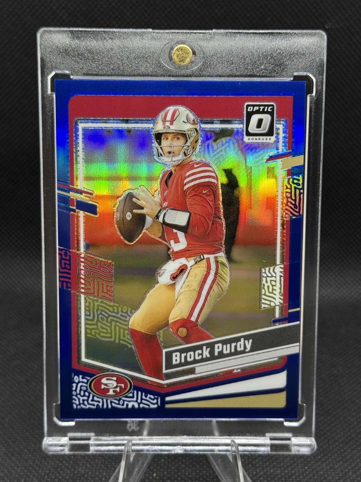 2023 Panini Donruss Optic Brock Purdy Blue Prizm Serial /199 #168 49ers