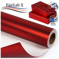 Geschenkpapier Rolle Rot Metallisch Einfarbig Matt 43Cm X 10M FüR Weihnachten