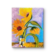 GERARD 16X20 IN-Abstract Expressionist Original Painting Canvas Flowers