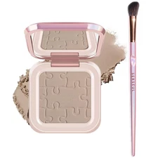 Single Contour Palette, Face Contour Kit with Mirror & Brush, Silky Smooth Conto