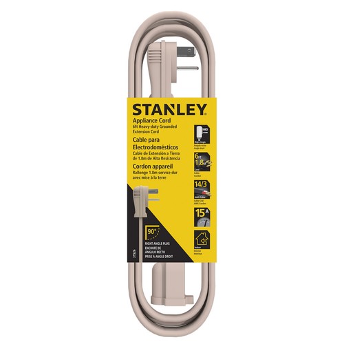 Stanley 31526 Grounded Heavy Duty Appliance Extension Cord, 6-Feet, Beige - Picture 2 of 2