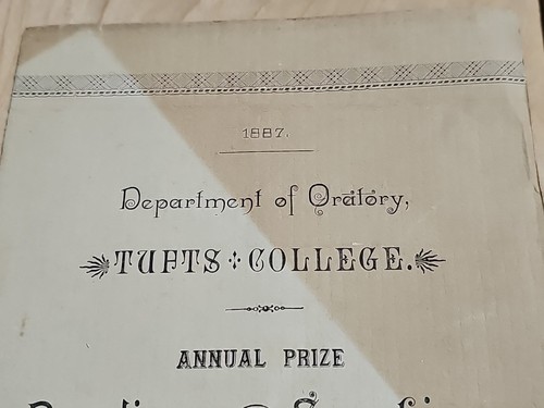 1887 TUFTS COLLEGE Department of Oratory Annual Prize Readings Speaking Program - Picture 2 of 9