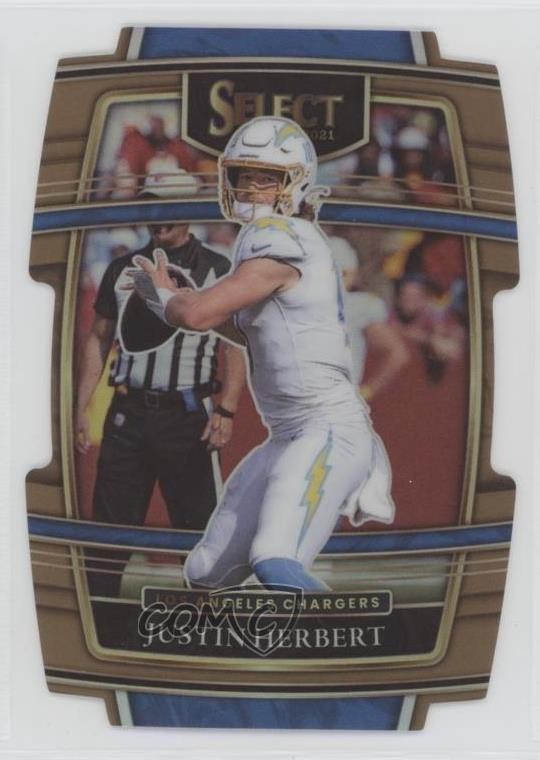 2021 Panini Select Concourse Copper Prizm Die-Cut /199 Justin Herbert #19 1h6a
