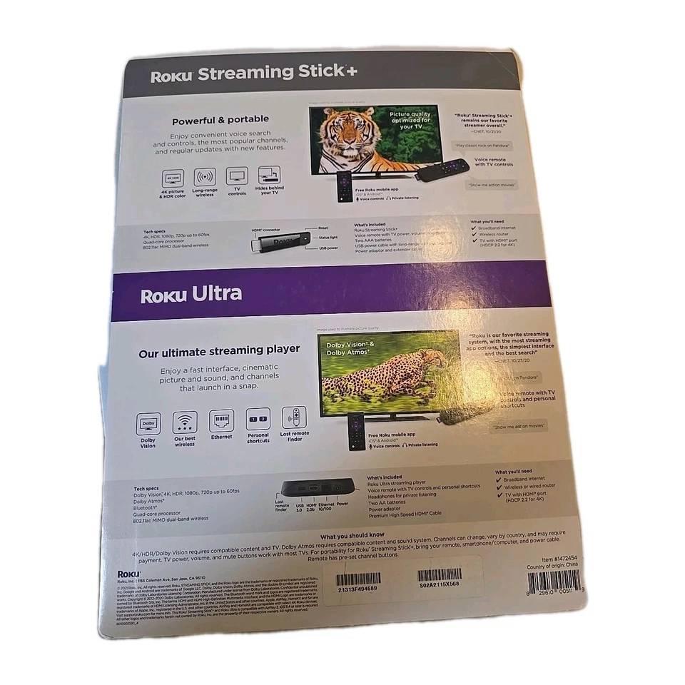 NEW  2 Pack Roku Ultra 4K HDR  Pro & Roku Stick 4K with Voice Remote - Sealed! - Image 2 of 2
