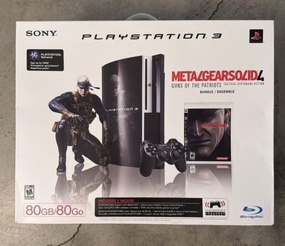 PlayStation 3 Metal Gear Solid 4 Guns of the Patriots 80GB Bundle Black New PS3