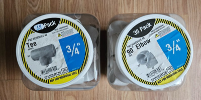 3/4'' PVC Fittings Lot Tee (19) + 90 Elbow (35) Sch 40 Charlotte Pipe