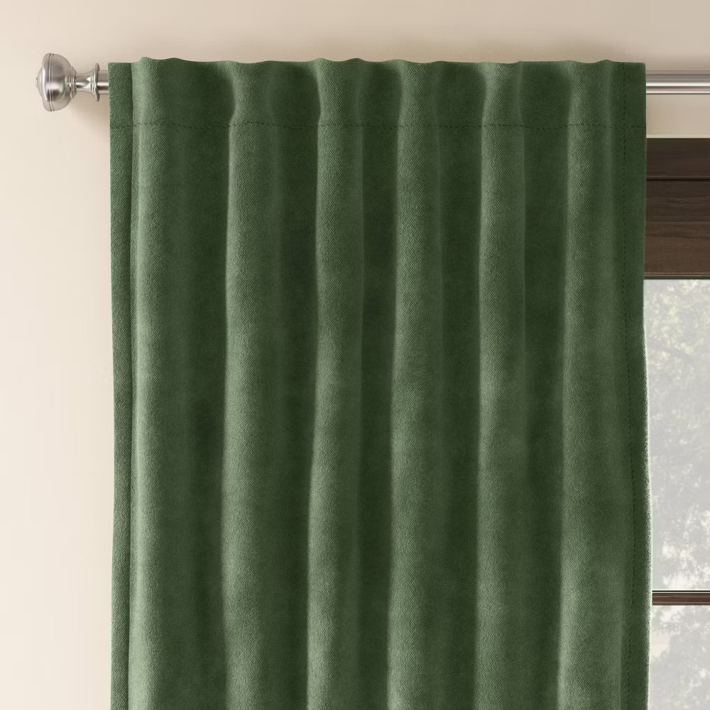Threshold 50"x84" Green Velvet Blackout Curtains - 2 Pack