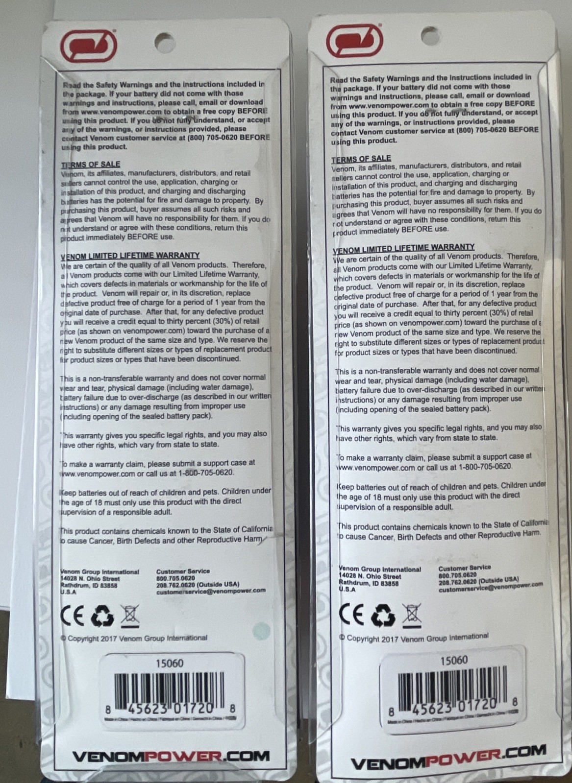2pk VENOM 7.4V 5000mAh 60C 2S Lipo Battery For 1/10 And 1/8 RC Cars New 15060