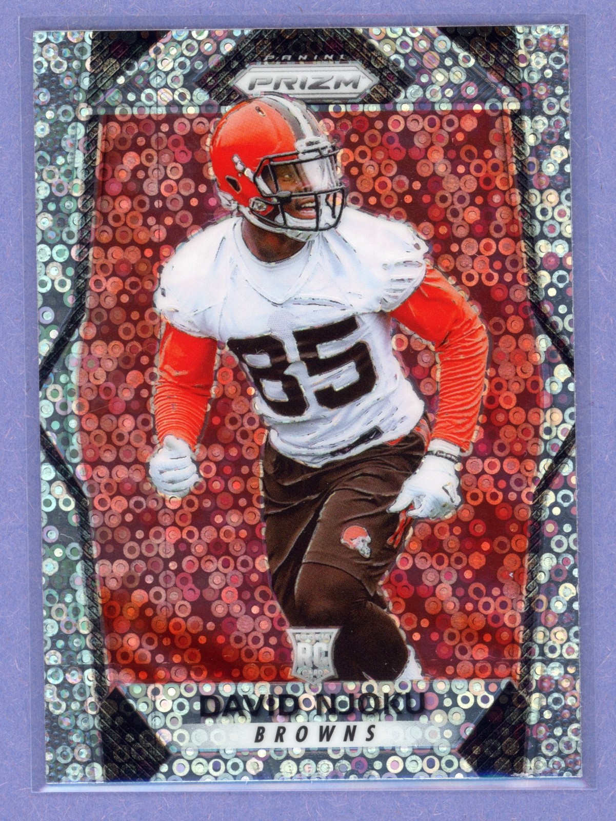 2017 Panini Prizm Rookies Disco Prizm David Njoku #201 Rookie RC