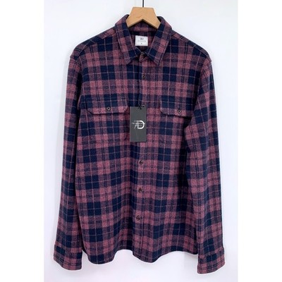 7Diamonds Flannel Shirt Men Medium Blue Plaid Generation 4-Way Stretch Soft NEW