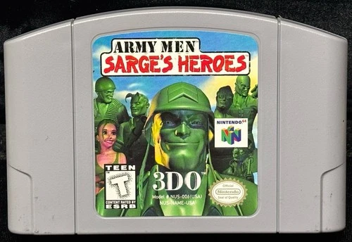 Vintage 1999 Nintendo 64 Army Men: Sarge's Heroes Cartridge Only Tested Works