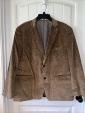 Saddlebred Heritage preppy academia Corduroy Tan elbow patches Blazer Sz 46 R