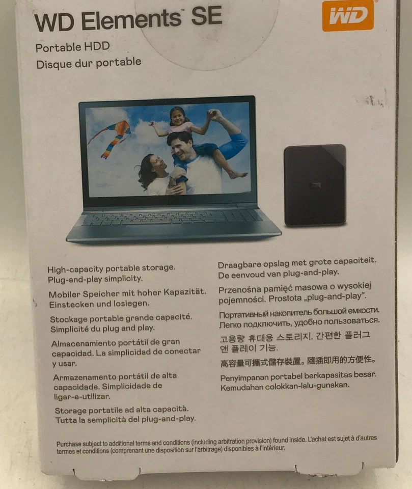 WD Elements SE Portable 2TB Hard Drive - Brand New - External Hard Disk Backup - image 2 of 3